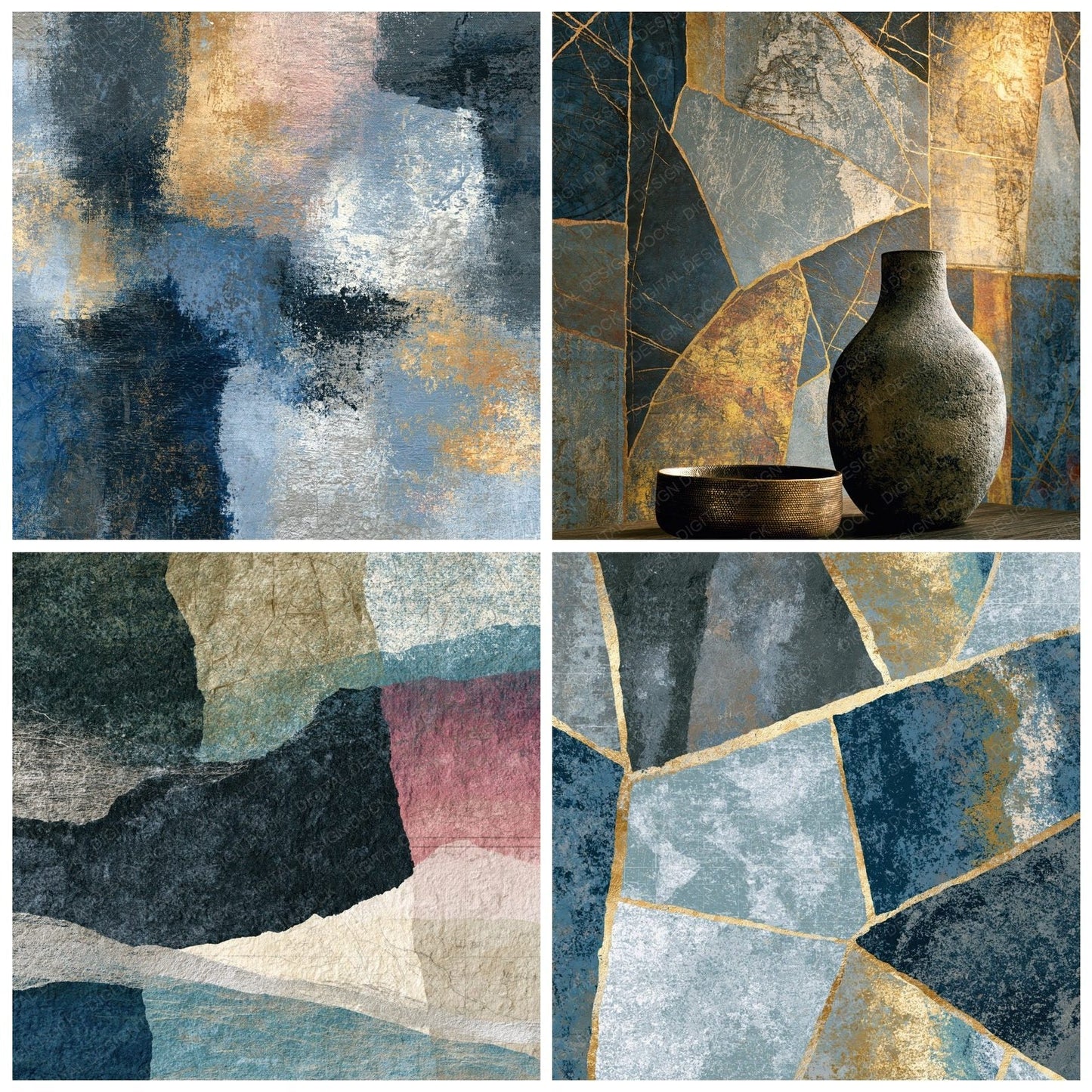 Etching Gunmetal Dove Pearl Tonal Digital Paper Pack (DDD014147)
