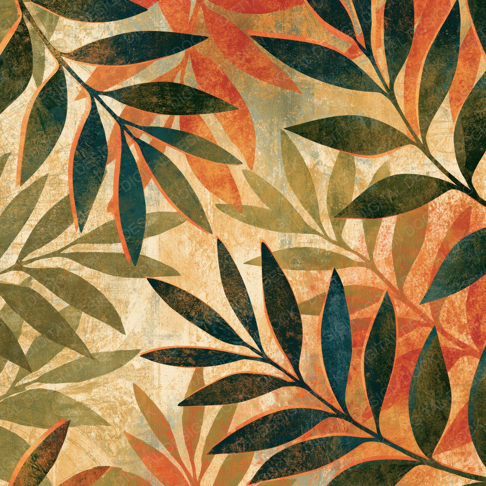 Etching Olive Branches Cream Ochre Digital Paper Pack (DDD014148)