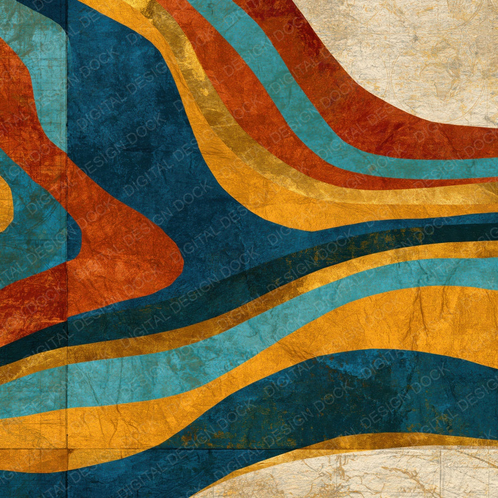 Etching Rust Mustard Turquoise Tonal Digital Paper Pack (DDD014149)