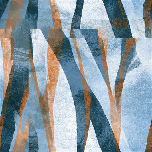 Linocut Icy Blue Charcoal Tonal Seamless Digital Paper Pack (DDD014151)