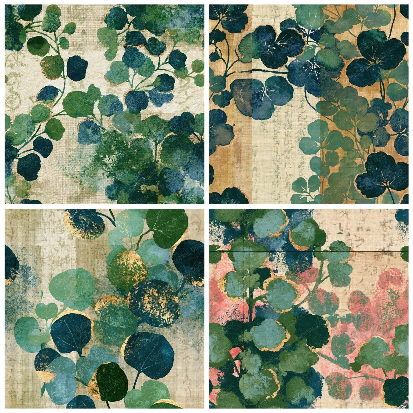 Monoprint Baby Tears Eucalyptus Seamless Digital Paper Pack (DDD014152)