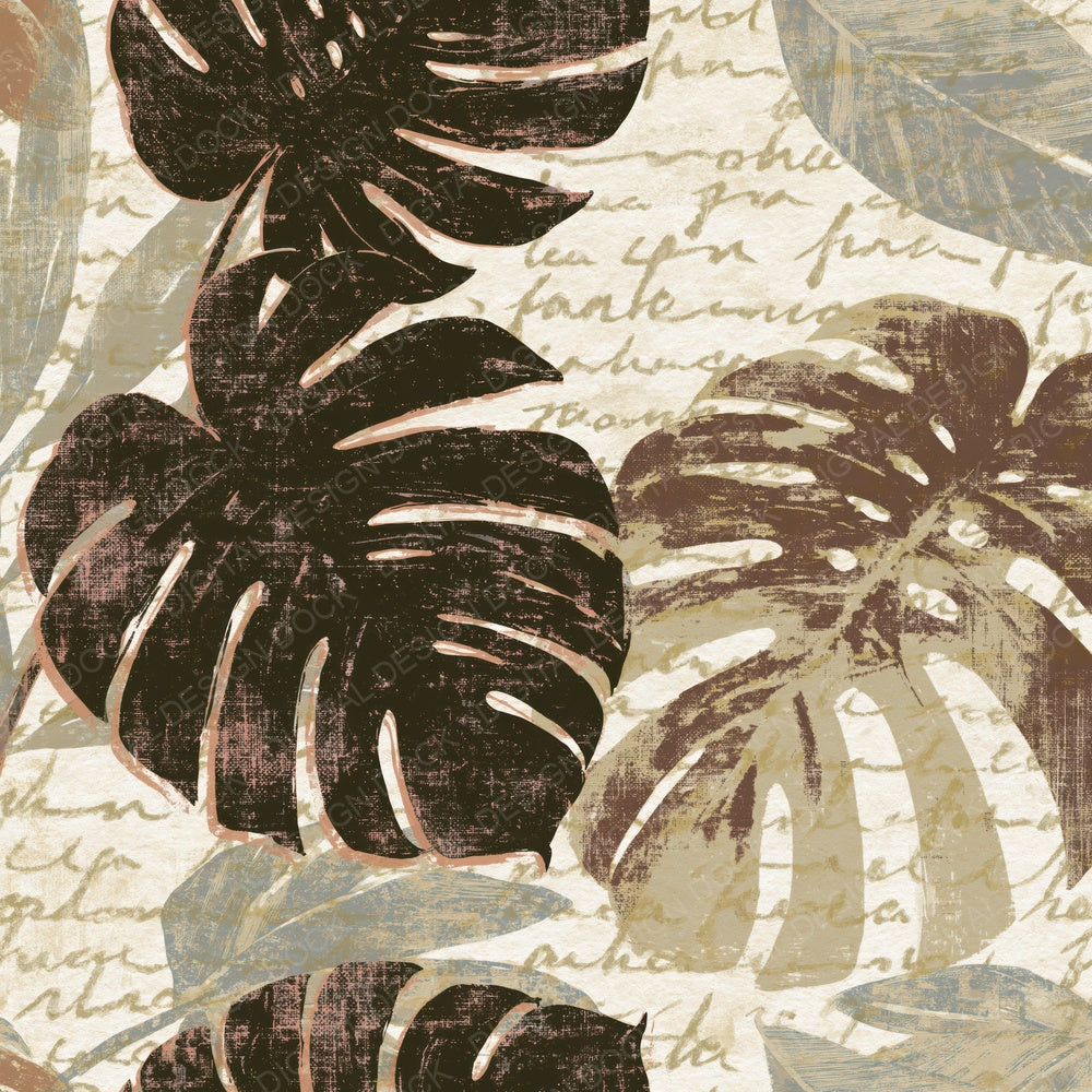 Screenprint Monstera Sepia Parchment Digital Paper Pack (DDD014157)