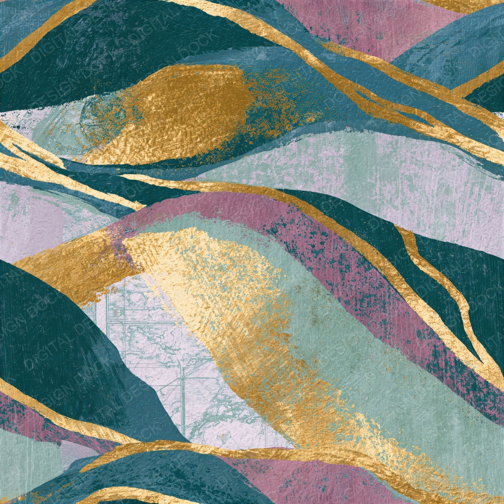 Woodcut Lilac Mint Abstract Seamless Digital Paper Pack (DDD014164)