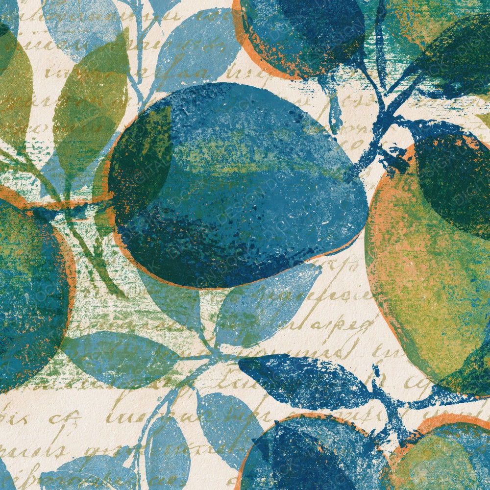 Etching Mango Azure Lemon Digital Paper Pack (DDD014167)