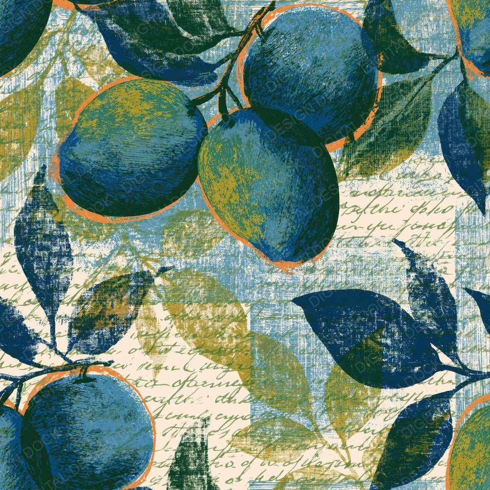 Etching Mango Azure Lemon Digital Paper Pack (DDD014167)
