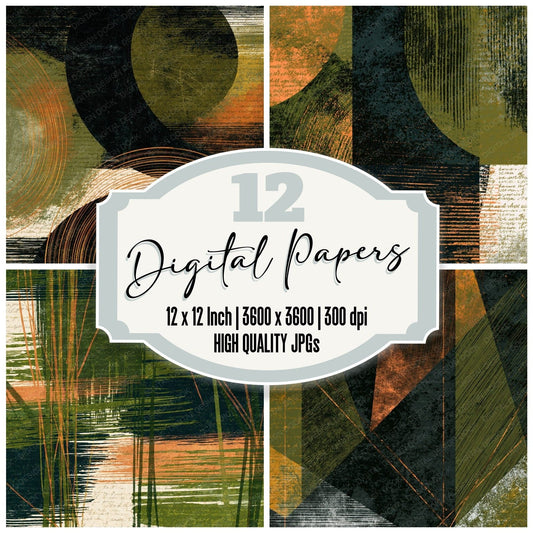 Scratchboard Olive Chartreuse Texture Digital Paper Pack (DDD014172)