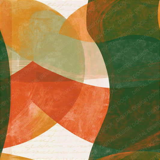 Screenprint Avocado Burnt Orange Tonal Seamless Digital Paper Pack (DDD014173)