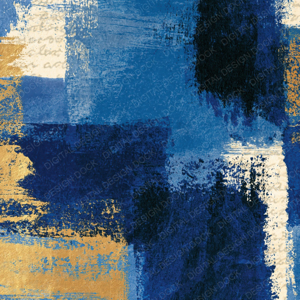 Screenprint Denim Navy Cobalt Abstract Digital Paper Pack (DDD014176)