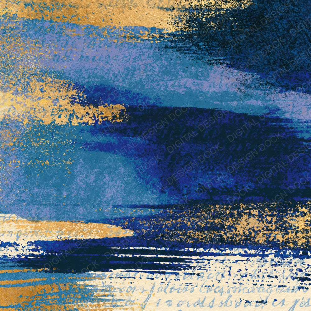 Screenprint Denim Navy Cobalt Abstract Digital Paper Pack (DDD014176)