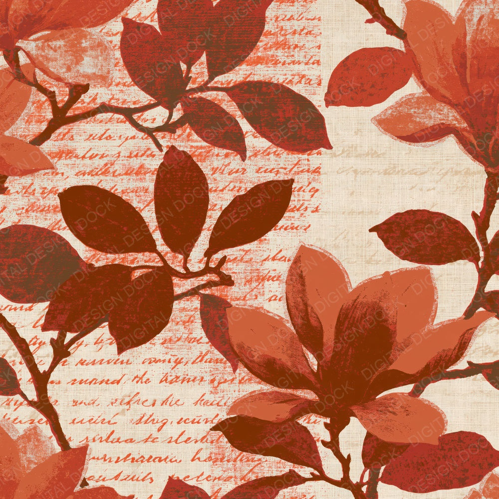 Screenprint Magnolia Rust Oat Digital Paper Pack (DDD014179)