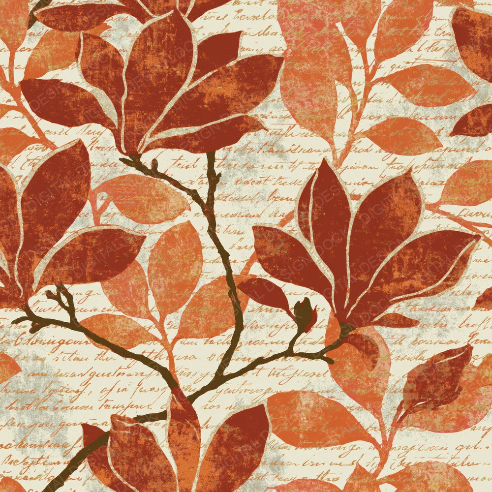 Screenprint Magnolia Rust Oat Digital Paper Pack (DDD014179)