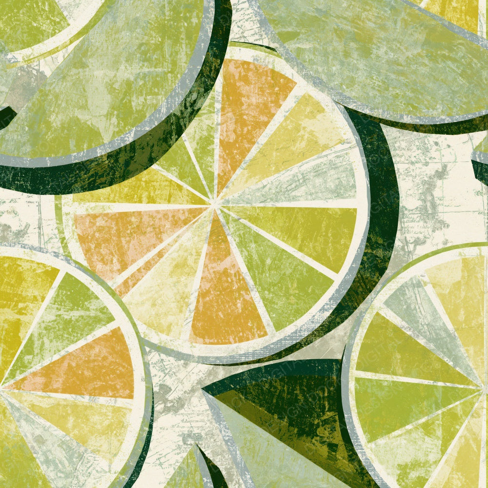 Woodcut Honeydew Slices Soft Green Digital Paper Pack (DDD014182)