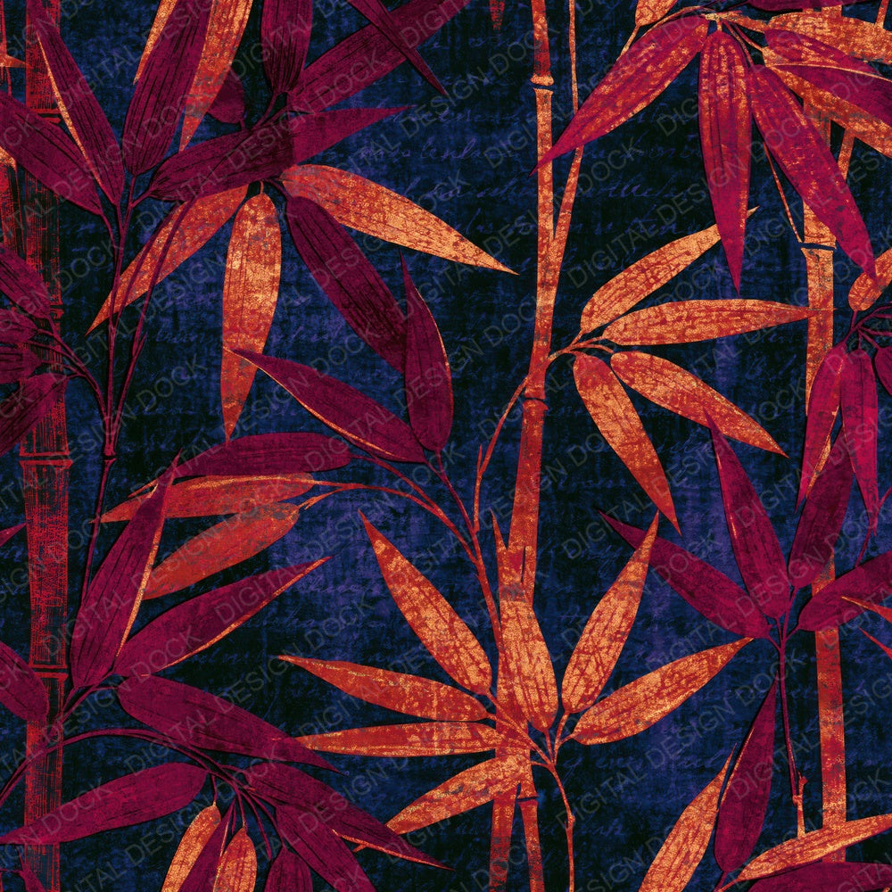 Etching Bamboo Oxblood Copper Digital Paper Pack (DDD014185)