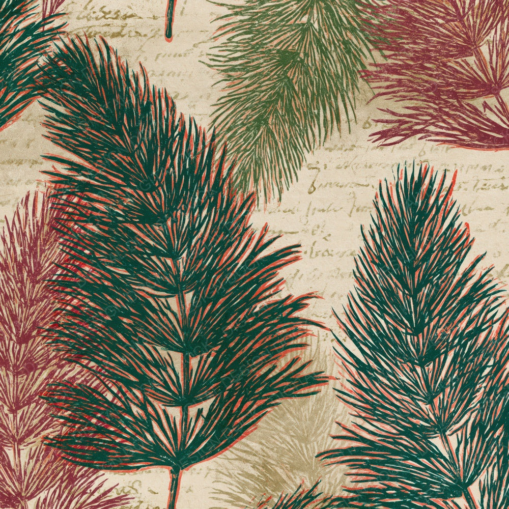 Etching Horsetail Malachite Burgundy Digital Paper Pack (DDD014186)