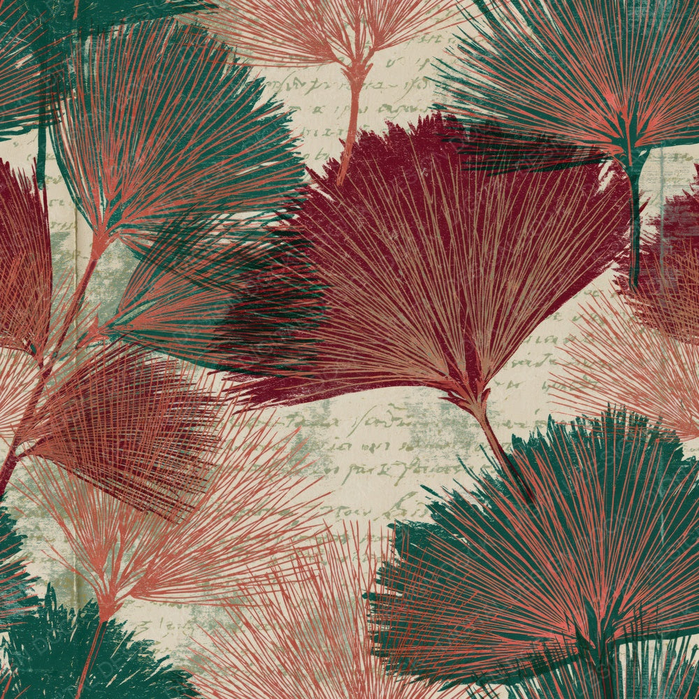 Etching Horsetail Malachite Burgundy Digital Paper Pack (DDD014186)