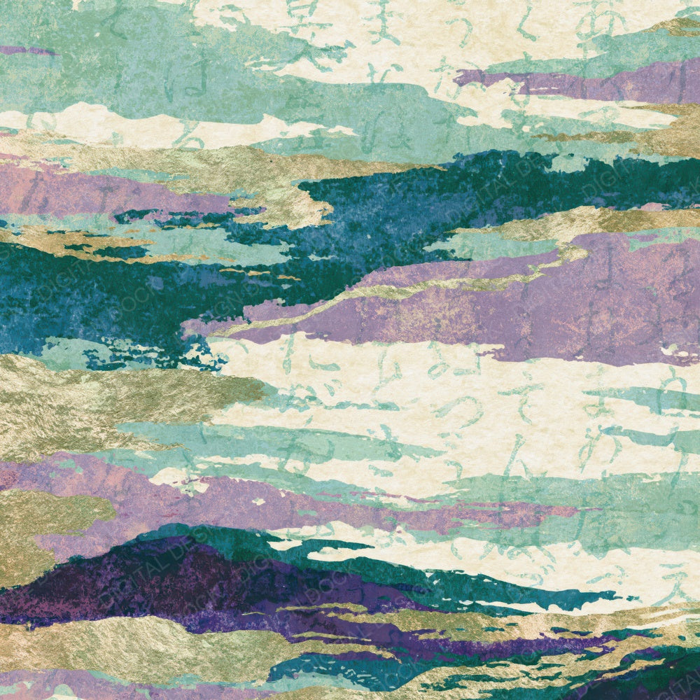 Linocut Lilac Mint Abstract Digital Paper Pack (DDD014188)