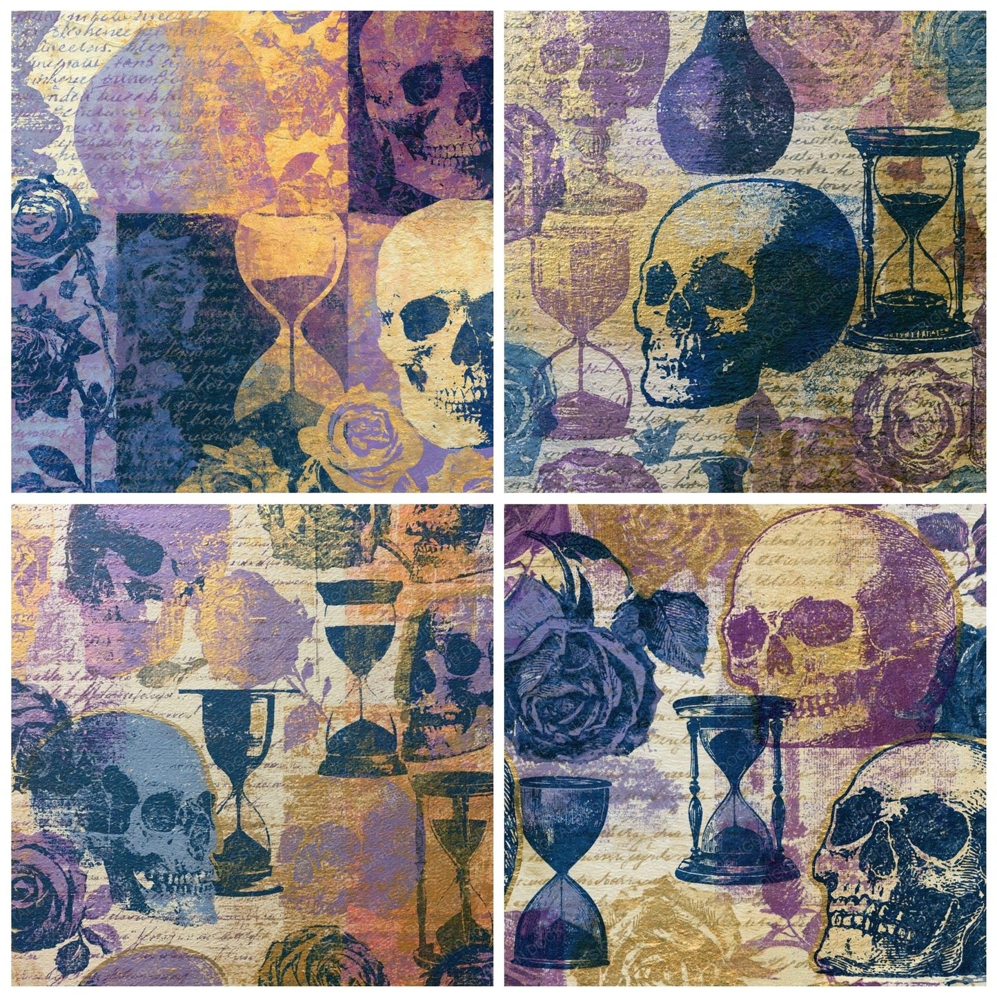 Monoprint Vanitas Lilac Mauve Gold Digital Paper Pack (DDD014192)