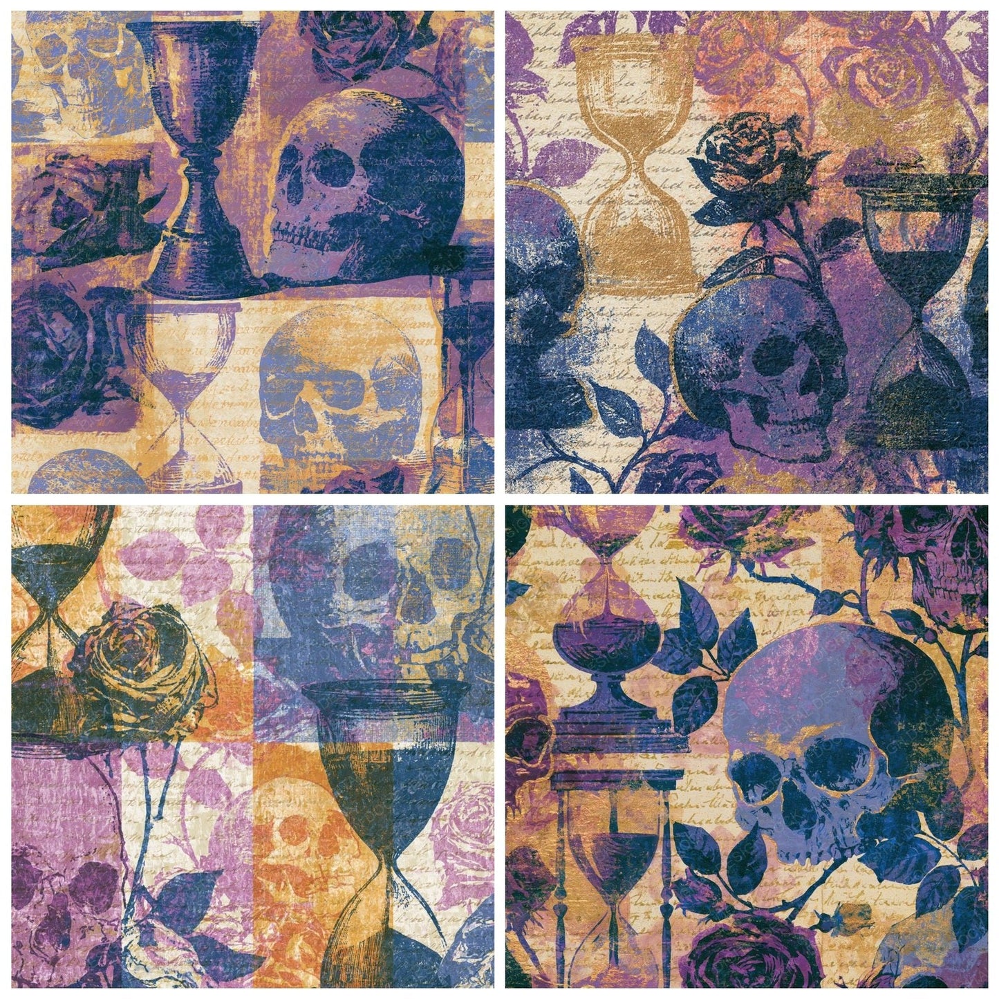 Monoprint Vanitas Lilac Mauve Gold Digital Paper Pack (DDD014192)