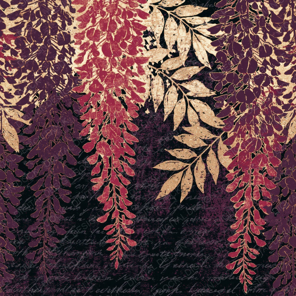 Screenprint Wisteria Black Ivory Oxblood Digital Paper Pack (DDD014198)