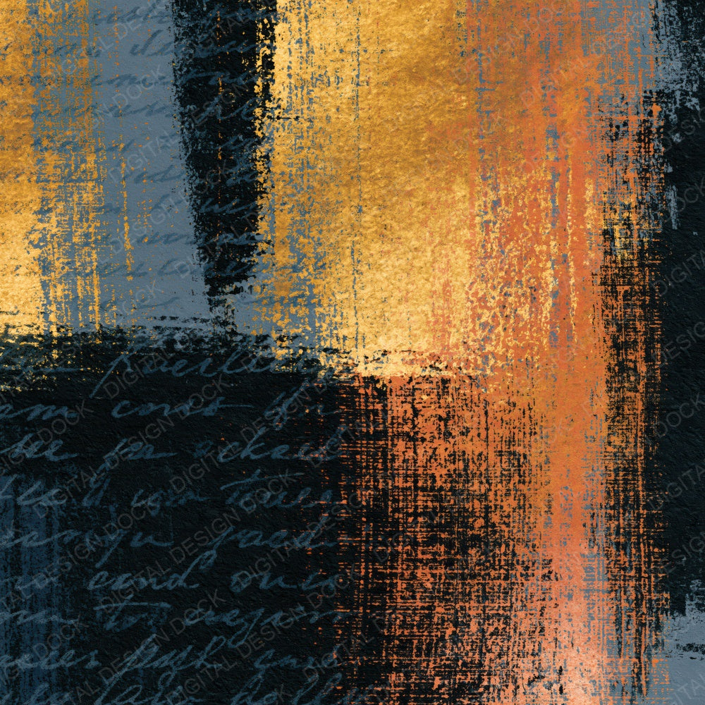 Woodblock Charcoal Gold Tonal Digital Paper Pack (DDD014199)