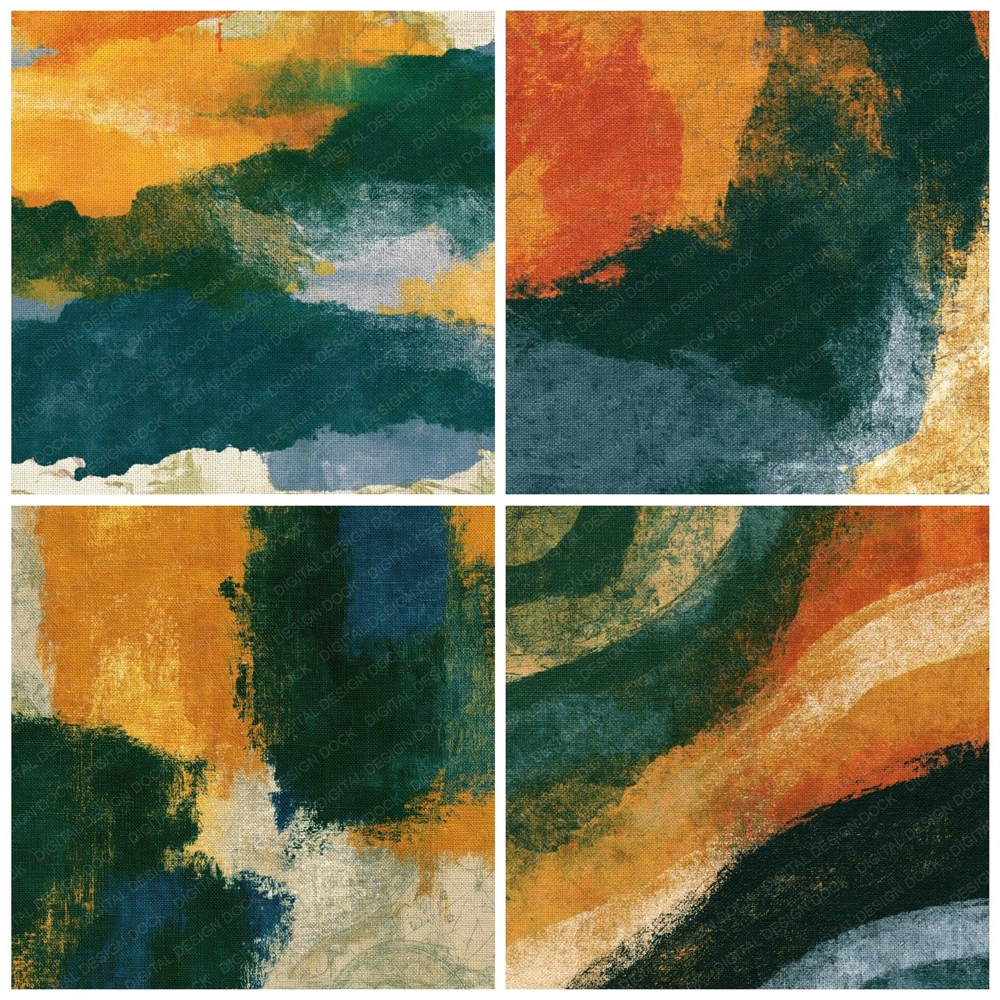 Monoprint Amber Forest Green Tonal Digital Paper Pack (DDD014209)