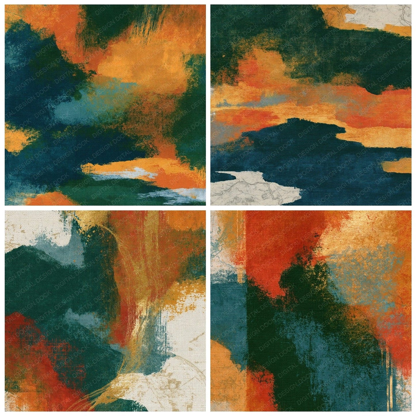 Monoprint Amber Forest Green Tonal Digital Paper Pack (DDD014209)