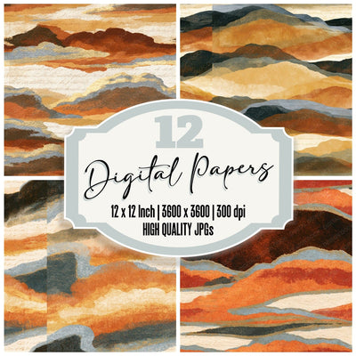 Monoprint Fog Banks Copper Bone Seamless Digital Paper Pack (DDD014210)