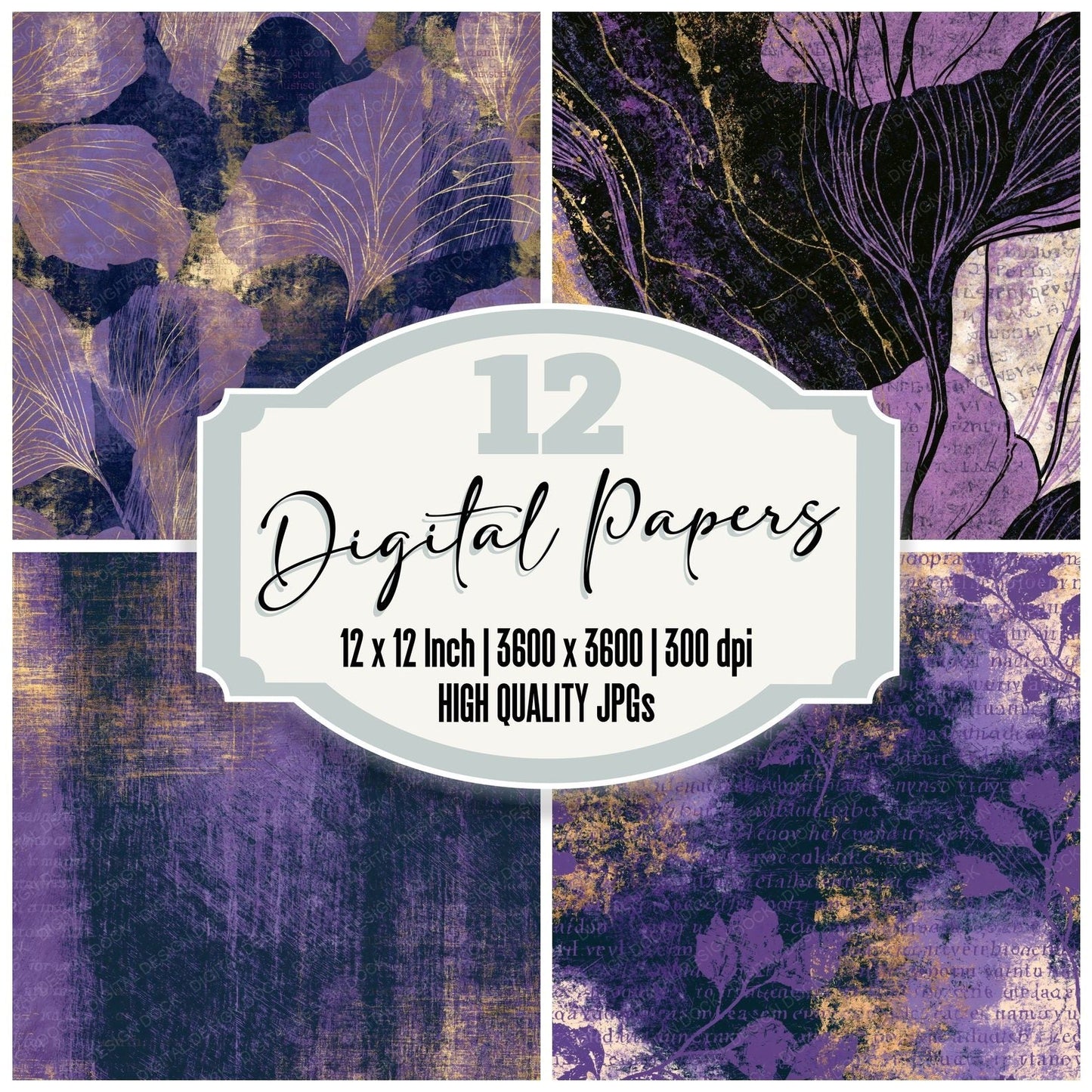 Scratchboard Lavender Purple Texture Digital Paper Pack (DDD014212)