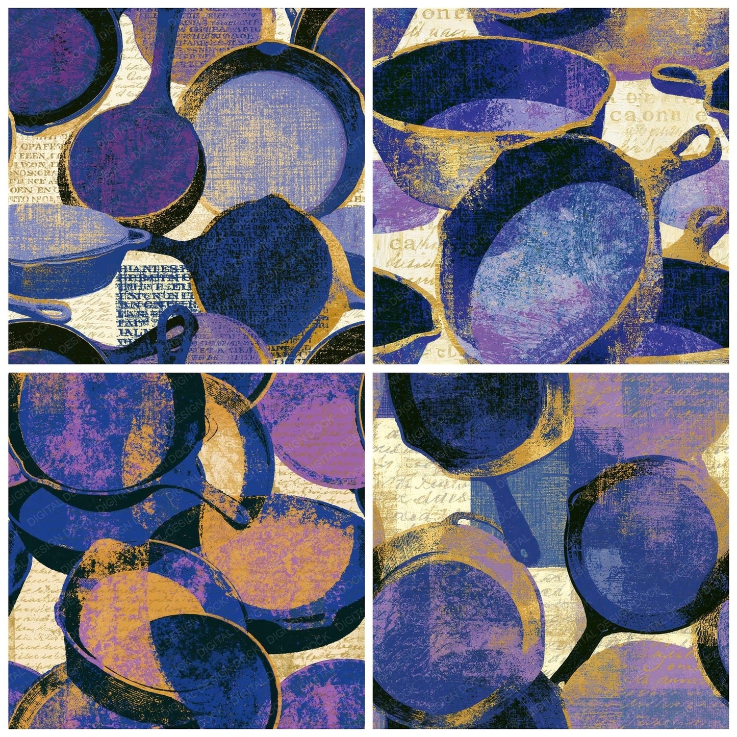 Screenprint Cast Iron Lavender Seamless Digital Paper Pack (DDD014215)