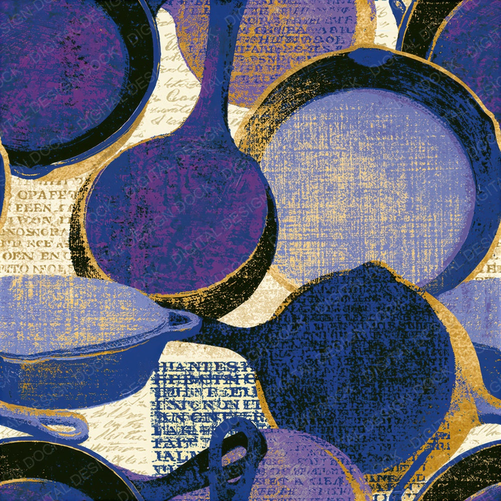 Screenprint Cast Iron Lavender Seamless Digital Paper Pack (DDD014215)