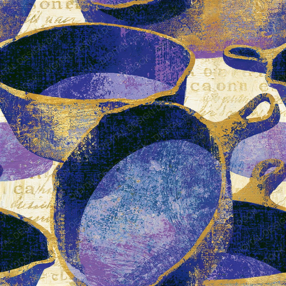 Screenprint Cast Iron Lavender Seamless Digital Paper Pack (DDD014215)