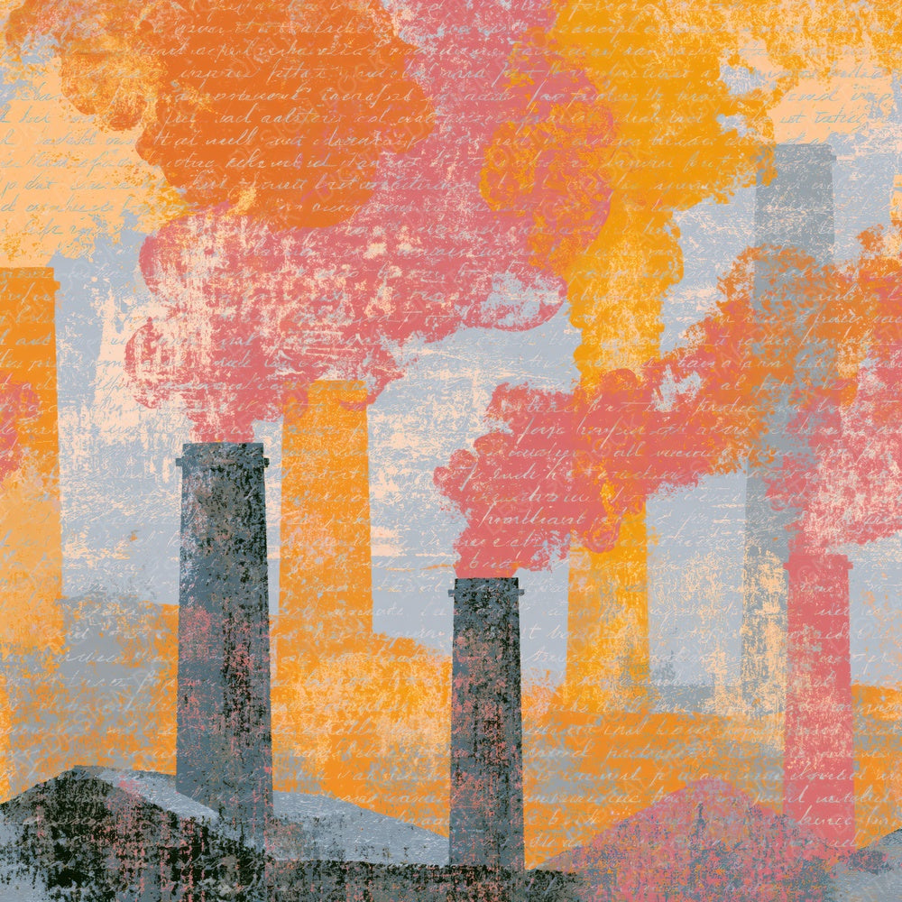 Screenprint Smokestacks Apricot Rose Digital Paper Pack (DDD014217)
