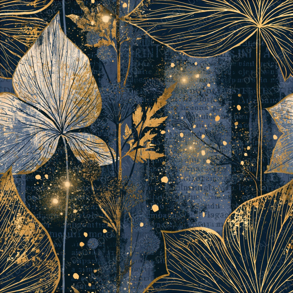 Screenprint Wisps Midnight Bone Seamless Digital Paper Pack (DDD014219)
