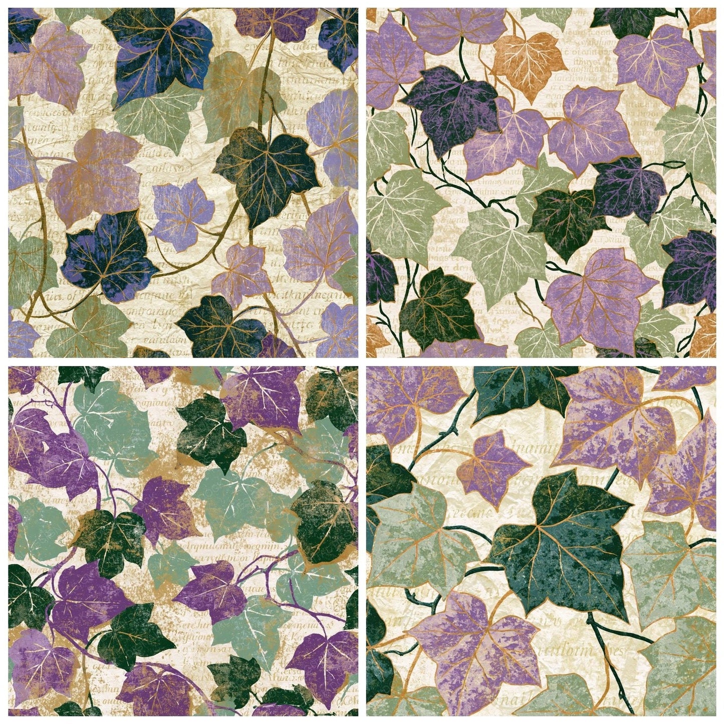 Woodblock Ivy Lilac Sage Digital Paper Pack (DDD014221)