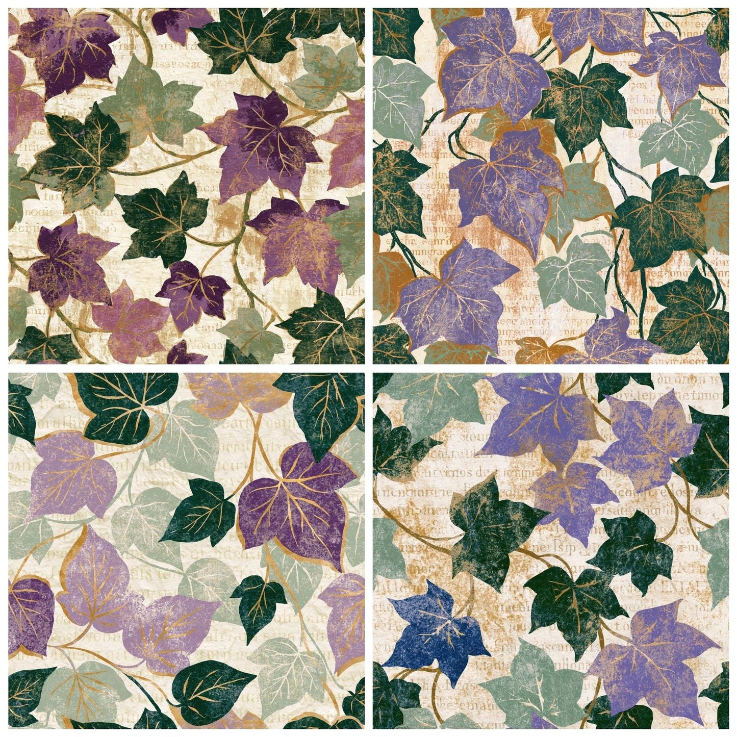 Woodblock Ivy Lilac Sage Digital Paper Pack (DDD014221)