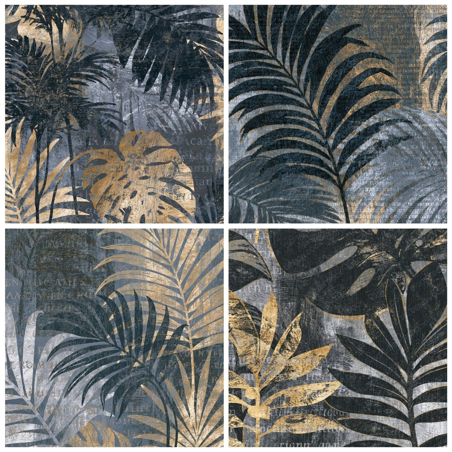 Woodcut Rainforest Storm Grey Silver Digital Paper Pack (DDD014223)