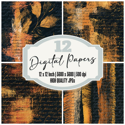 Scratchboard Amber Bone Tonal Seamless Digital Paper Pack (DDD014232)