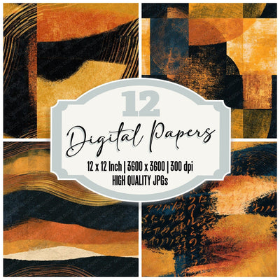 Scratchboard Caramel Goldenrod Texture Seamless Digital Paper Pack (DDD014233)