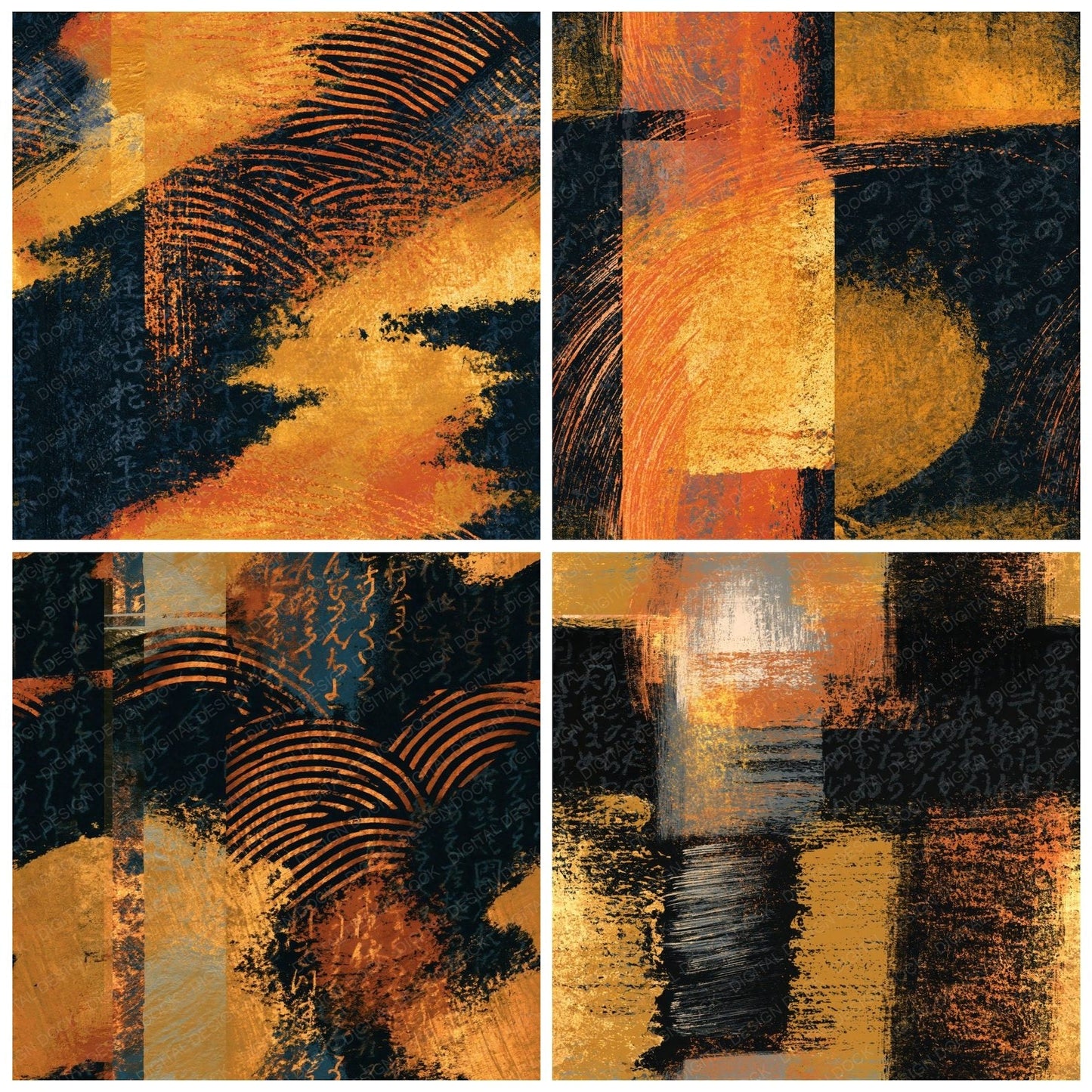 Scratchboard Caramel Goldenrod Texture Seamless Digital Paper Pack (DDD014233)