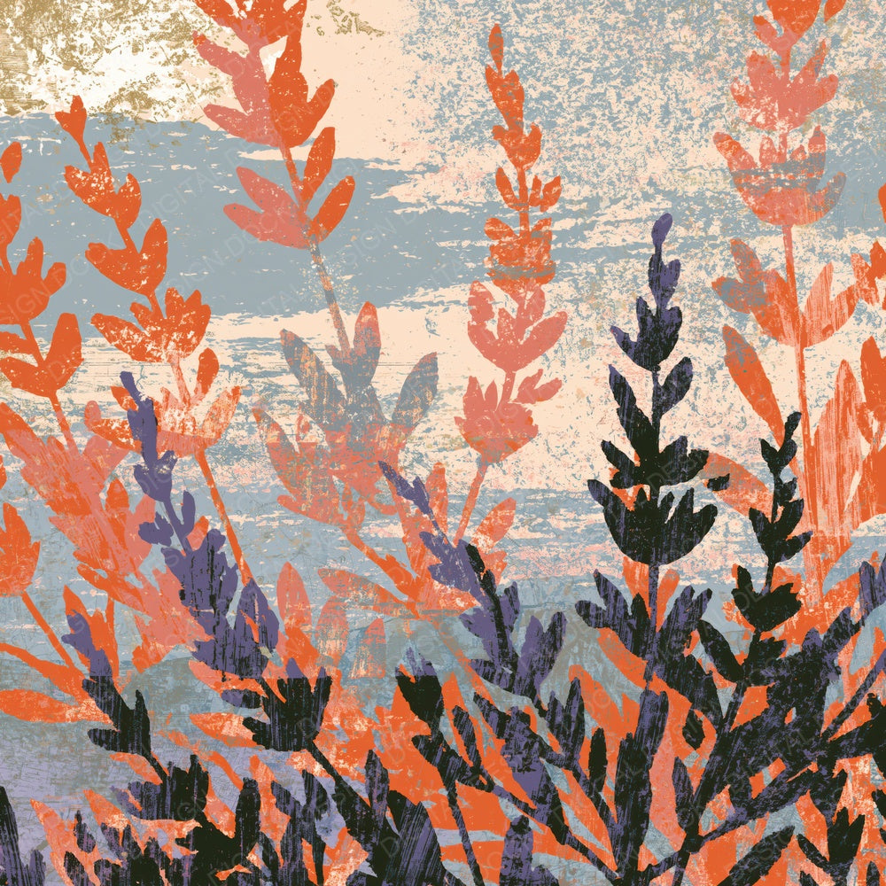 Woodcut Lavender Apricot Rose Digital Paper Pack (DDD014244)