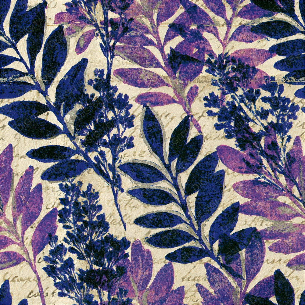 Monoprint Herb Bundles Amethyst Seamless Digital Paper Pack (DDD014249)