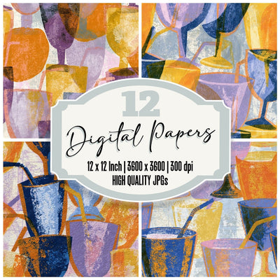Monoprint Milkshake Lavender Butter Seamless Digital Paper Pack (DDD014250)
