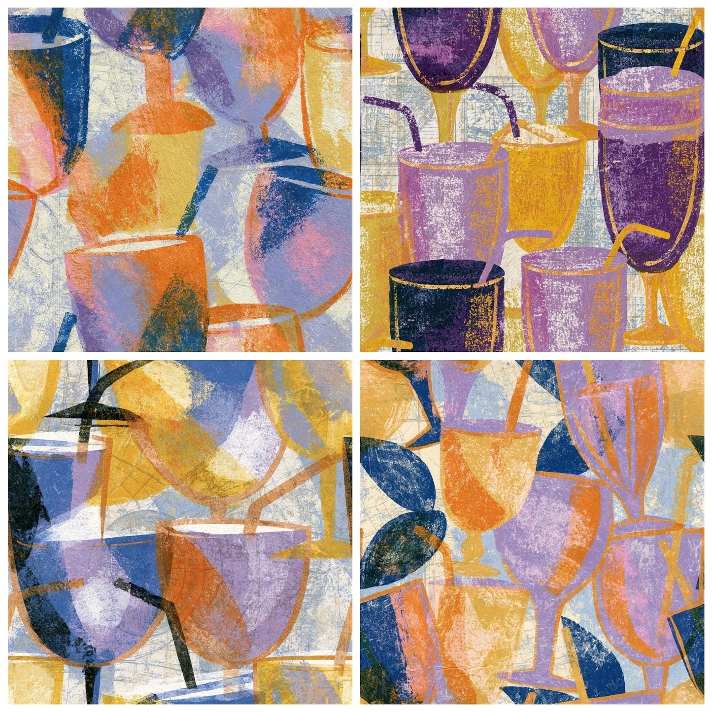 Monoprint Milkshake Lavender Butter Seamless Digital Paper Pack (DDD014250)