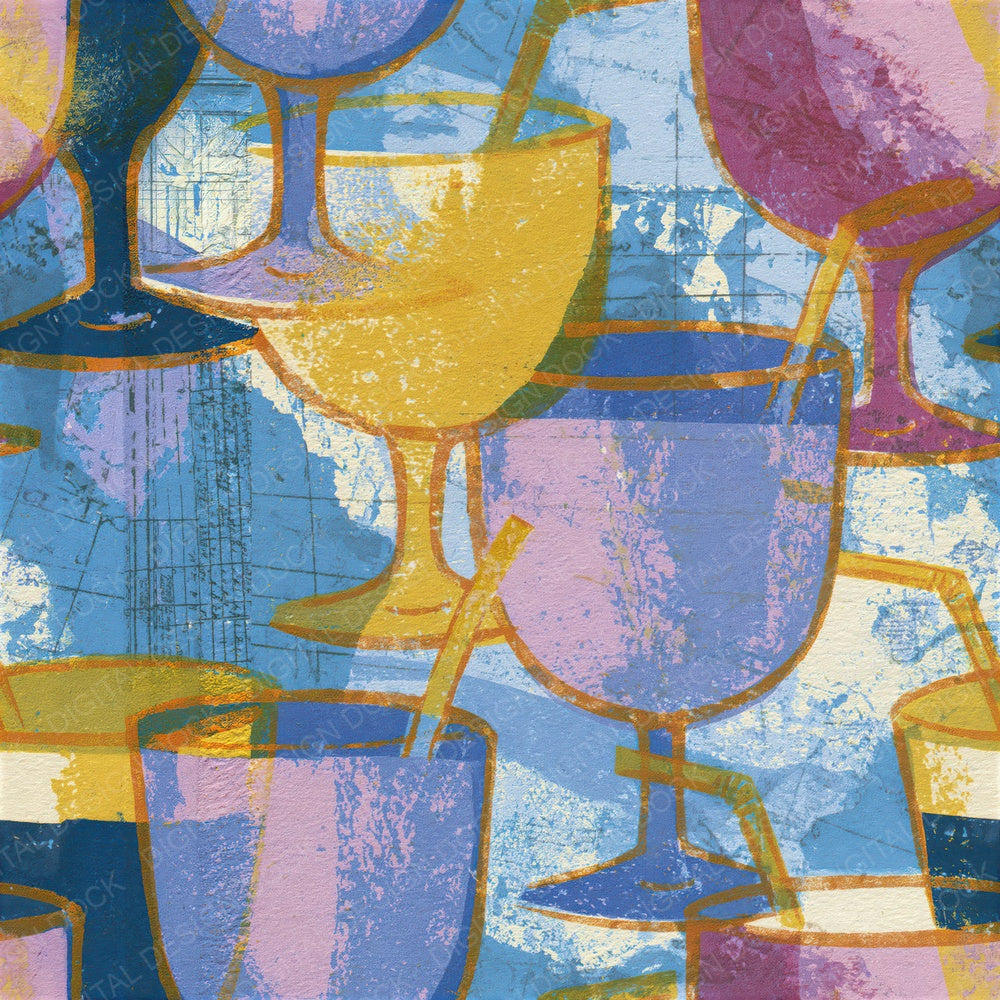Monoprint Milkshake Lavender Butter Seamless Digital Paper Pack (DDD014250)