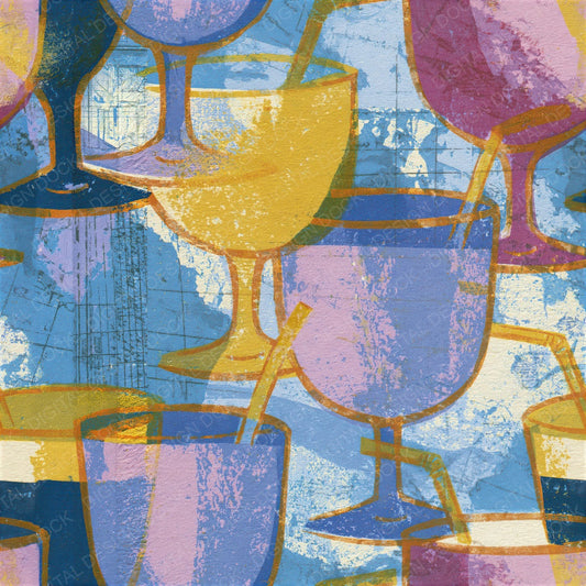 Monoprint Milkshake Lavender Butter Seamless Digital Paper Pack (DDD014250)