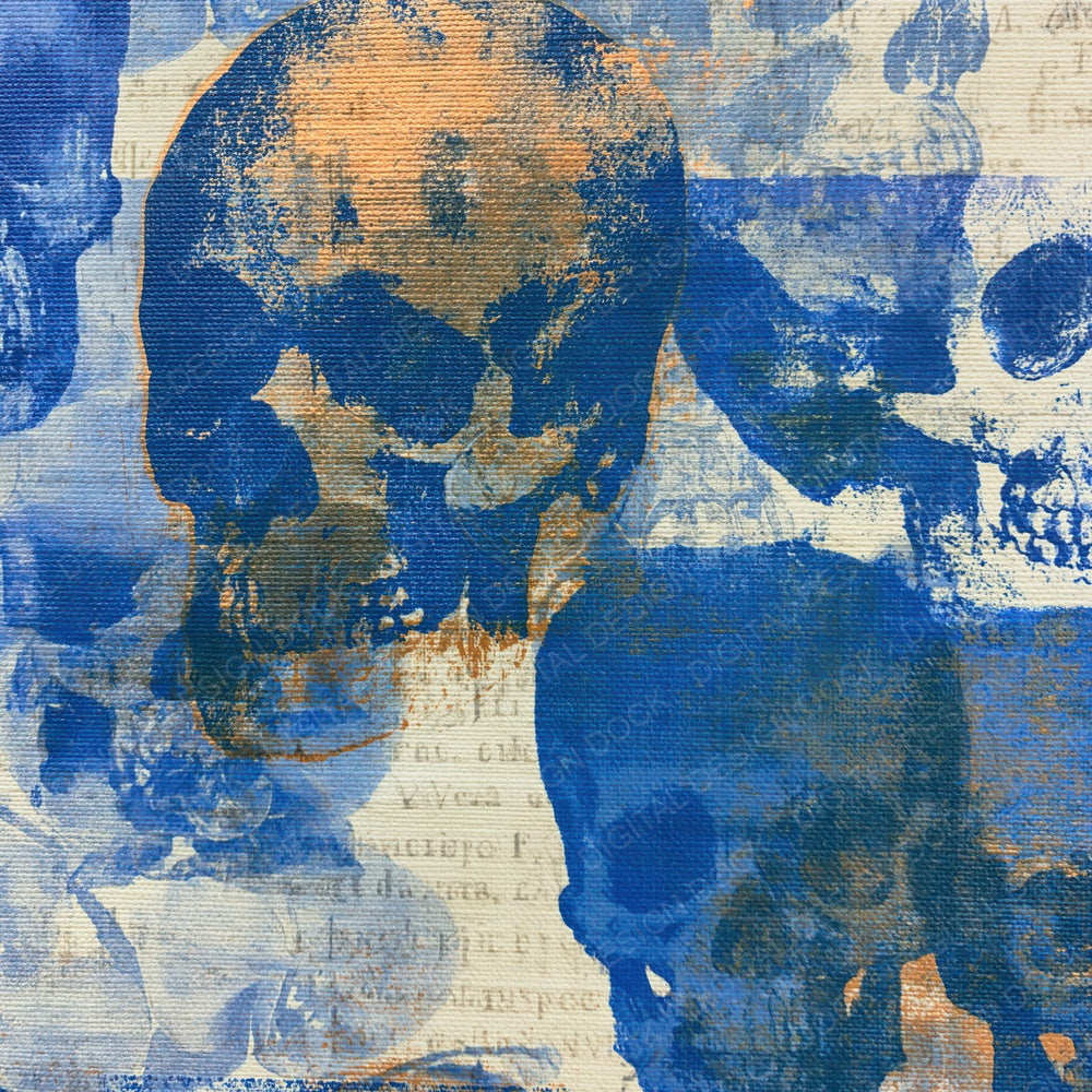 Monoprint Neon Skulls Sapphire Ivory Digital Paper Pack (DDD014251)