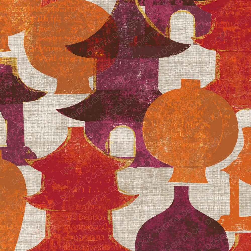Monoprint Pagoda Pumpkin Mulled Wine Digital Paper Pack (DDD014253)