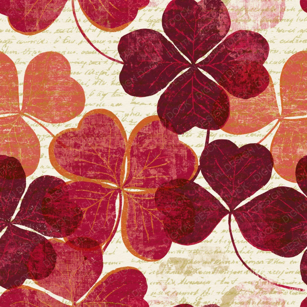 Monoprint Shamrocks Cherry Currant Digital Paper Pack (DDD014254)