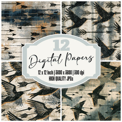 Etching Arrows Flight Bone Digital Paper Pack (DDD014265)