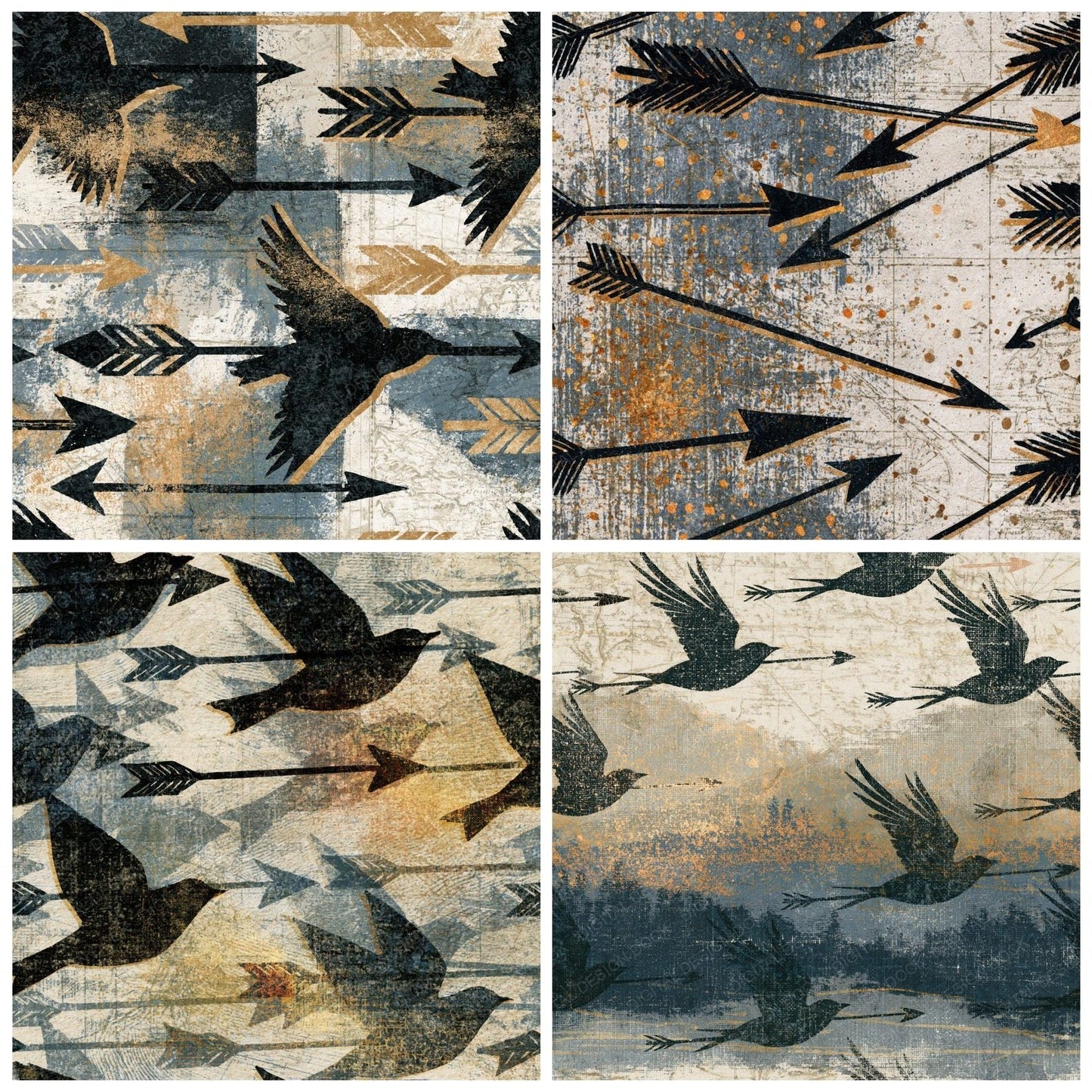 Etching Arrows Flight Bone Digital Paper Pack (DDD014265)